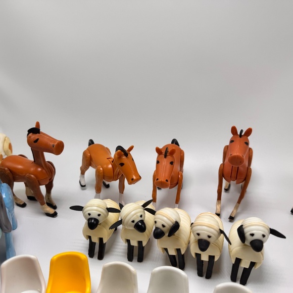 Vintage Fisher Price Little People Farm‎ Animals Figures Kenner Tree Tot Chairs - Picture 7 of 16